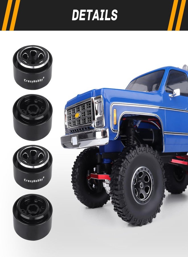 CrazyHobby 1.1" Beadlock Wheels Aluminium Rims for Traxxas TRX4M Axial SCX24 Bronco C10 JLU Deadbolt FCX2 1/18 1/24 RC Crawler Car Upgrade Parts - Image 4